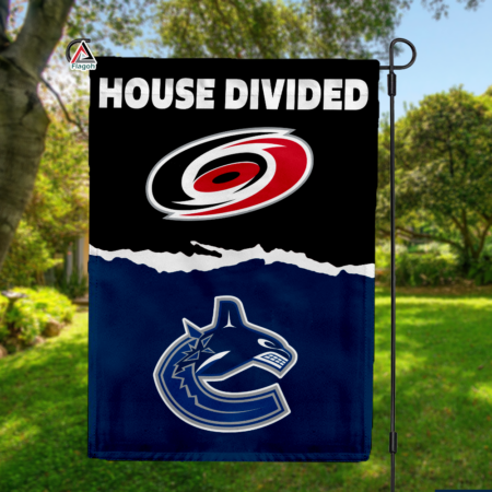 Hurricanes vs Canucks House Divided Flag, NHL House Divided Flag