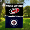 Carolina Hurricanes vs Winnipeg Jets House Divided Flag, NHL House Divided Flag