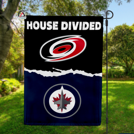 Hurricanes vs Jets House Divided Flag, NHL House Divided Flag