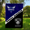 Charlotte Hornets vs Brooklyn Nets House Divided Flag, NBA House Divided Flag