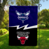 Charlotte Hornets vs Chicago Bulls House Divided Flag, NBA House Divided Flag