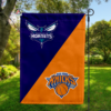 Charlotte Hornets vs New York Knicks House Divided Flag, NBA House Divided Flag