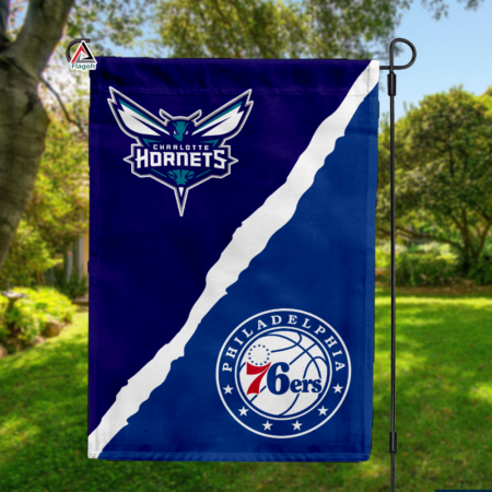 Hornets vs 76ers House Divided Flag, NBA House Divided Flag