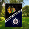 Chicago Blackhawks vs Winnipeg Jets House Divided Flag, NHL House Divided Flag