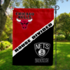 Chicago Bulls vs Brooklyn Nets House Divided Flag, NBA House Divided Flag