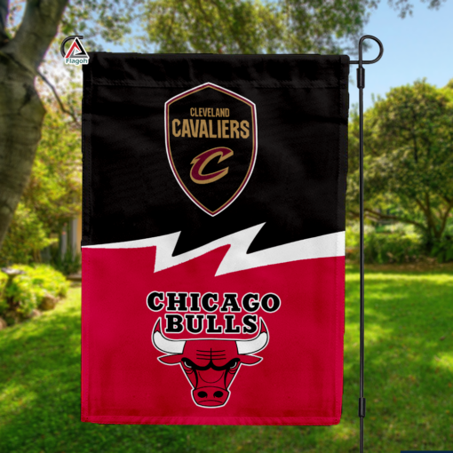 Cavaliers vs Bulls House Divided Flag, NBA House Divided Flag