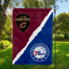 Cleveland Cavaliers vs Philadelphia 76ers House Divided Flag, NBA House Divided Flag