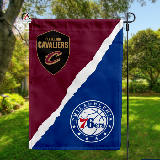 Cavaliers vs 76ers House Divided Flag, NBA House Divided Flag