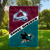 Colorado Avalanche vs San Jose Sharks House Divided Flag, NHL House Divided Flag