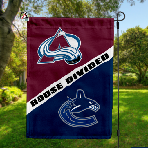 Avalanche vs Canucks House Divided Flag, NHL House Divided Flag