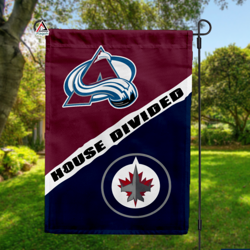 Avalanche vs Jets House Divided Flag, NHL House Divided Flag