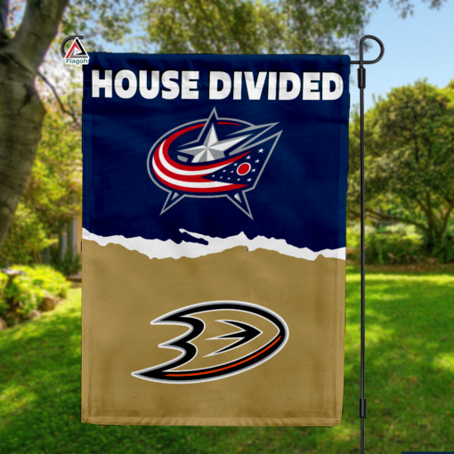 Blue Jackets vs Ducks House Divided Flag, NHL House Divided Flag