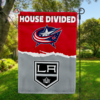 Columbus Blue Jackets vs Los Angeles Kings House Divided Flag, NHL House Divided Flag