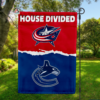 Columbus Blue Jackets vs Vancouver Canucks House Divided Flag, NHL House Divided Flag