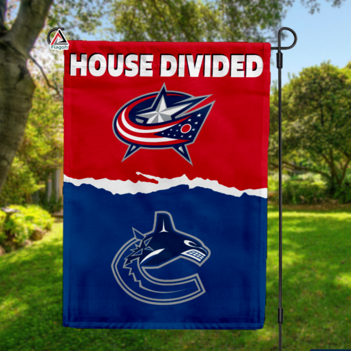 Blue Jackets vs Canucks House Divided Flag, NHL House Divided Flag