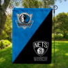 Dallas Mavericks vs Brooklyn Nets House Divided Flag, NBA House Divided Flag