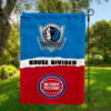 Dallas Mavericks vs Detroit Pistons House Divided Flag, NBA House Divided Flag