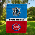 Mavericks vs Pistons House Divided Flag, NBA House Divided Flag