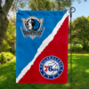 Dallas Mavericks vs Philadelphia 76ers House Divided Flag, NBA House Divided Flag