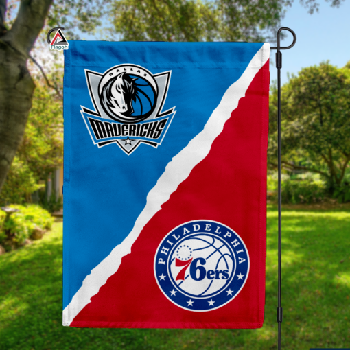 Mavericks vs 76ers House Divided Flag, NBA House Divided Flag