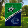 Dallas Stars vs Vancouver Canucks House Divided Flag, NHL House Divided Flag