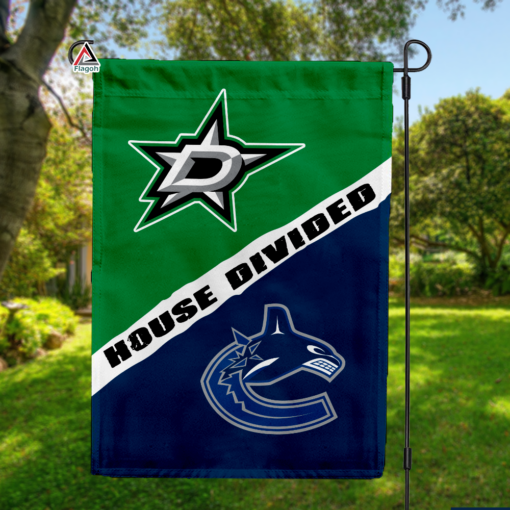 Stars vs Canucks House Divided Flag, NHL House Divided Flag