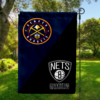 Denver Nuggets vs Brooklyn Nets House Divided Flag, NBA House Divided Flag