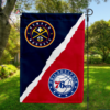 Denver Nuggets vs Philadelphia 76ers House Divided Flag, NBA House Divided Flag