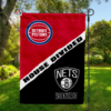 Detroit Pistons vs Brooklyn Nets House Divided Flag, NBA House Divided Flag