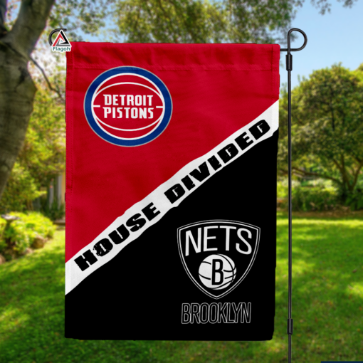 Pistons vs Nets House Divided Flag, NBA House Divided Flag