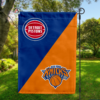 Detroit Pistons vs New York Knicks House Divided Flag, NBA House Divided Flag