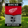 Detroit Red Wings vs Los Angeles Kings House Divided Flag, NHL House Divided Flag