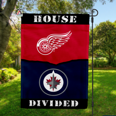 Red Wings vs Jets House Divided Flag, NHL House Divided Flag