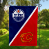 Edmonton Oilers vs Calgary Flames House Divided Flag, NHL House Divided Flag