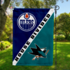 Edmonton Oilers vs San Jose Sharks House Divided Flag, NHL House Divided Flag