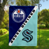 Edmonton Oilers vs Seattle Kraken House Divided Flag, NHL House Divided Flag