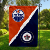 Edmonton Oilers vs Winnipeg Jets House Divided Flag, NHL House Divided Flag