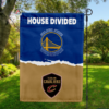 Golden State Warriors vs Cleveland Cavaliers House Divided Flag, NBA House Divided Flag