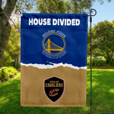 Warriors vs Cavaliers House Divided Flag, NBA House Divided Flag