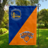 Golden State Warriors vs New York Knicks House Divided Flag, NBA House Divided Flag