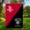 Houston Rockets vs Brooklyn Nets House Divided Flag, NBA House Divided Flag