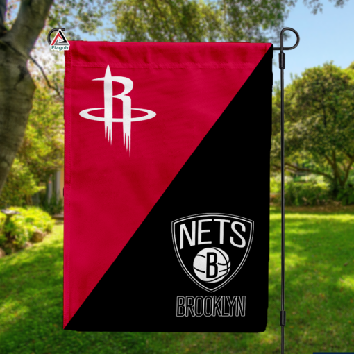 Rockets vs Nets House Divided Flag, NBA House Divided Flag