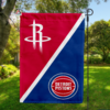 Houston Rockets vs Detroit Pistons House Divided Flag, NBA House Divided Flag