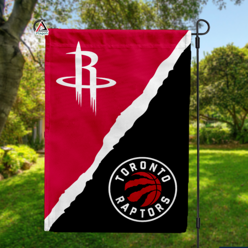 Rockets vs Raptors House Divided Flag, NBA House Divided Flag