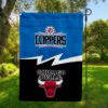 LA Clippers vs Chicago Bulls House Divided Flag, NBA House Divided Flag