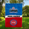 LA Clippers vs Detroit Pistons House Divided Flag, NBA House Divided Flag