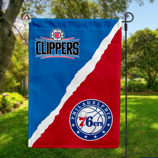 Clippers vs 76ers House Divided Flag, NBA House Divided Flag