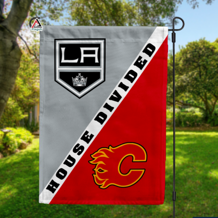 Kings vs Flames House Divided Flag, NHL House Divided Flag