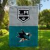 Los Angeles Kings vs San Jose Sharks House Divided Flag, NHL House Divided Flag