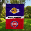 Los Angeles Lakers vs Detroit Pistons House Divided Flag, NBA House Divided Flag